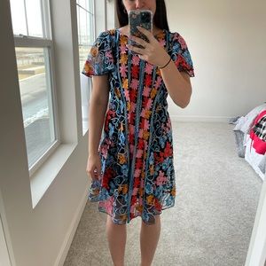 Anthropologie embroidered dress
